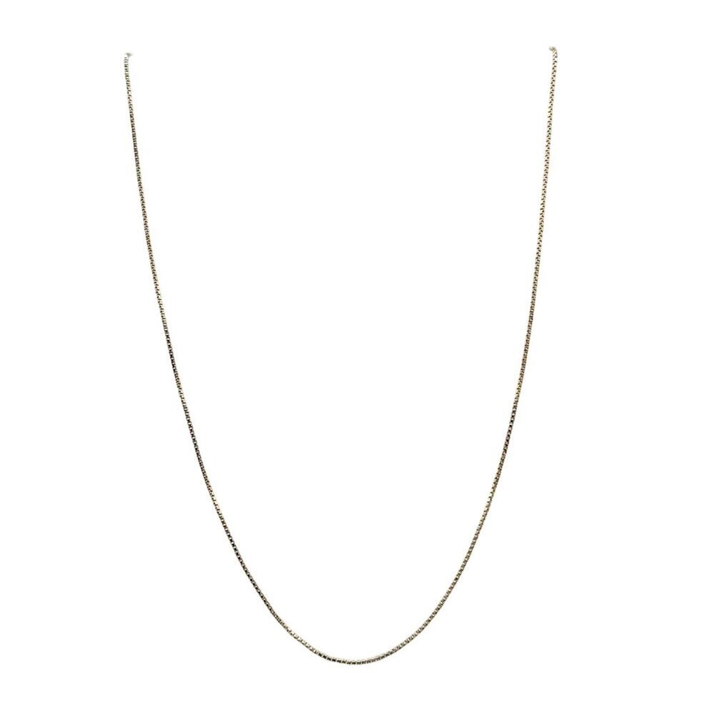 .925 Sterling Silver Box Chain Vintage Necklace 18" Lightweight 2.61g KC